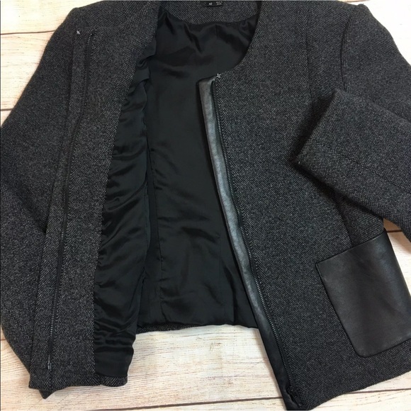 Theory Hilde wool & leather jacket 10 like new - Picture 6 of 8